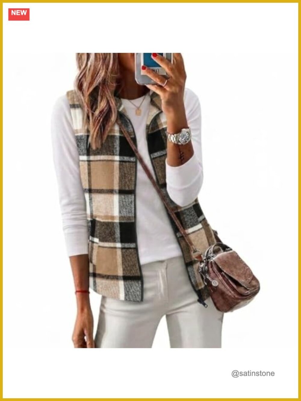 Women's Fleece Zip Up Vest Lined Fleece Vest